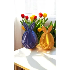 Ei mit Hasenohren – Moderne Osterdekoration aus PLA Filament, 14 cm hoch