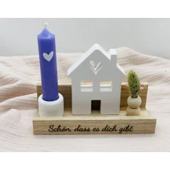 Eichenholz Geschenkeset „Schön, dass es dich gibt“ – Dekorative Geschenkidee für besondere Anlässe