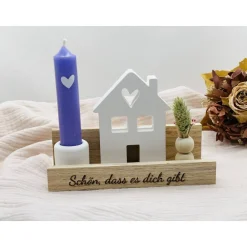 Eichenholz Geschenkeset „Schön, dass es dich gibt“ – Dekorative Geschenkidee für besondere Anlässe