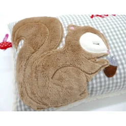 Eichhörnchen Kissen mit Namen Namenskissen Taufkissen Kuschelkissen Kindergartenkissen Geburtsgeschenk Kinderkissen