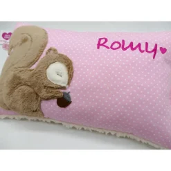 Eichhörnchen Namenskissen Taufkissen Kuschelkissen Kindergartenkissen Geburtsgeschenk Kinderkissen Taufgeschenk