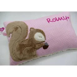 Eichhörnchen Namenskissen Taufkissen Kuschelkissen Kindergartenkissen Geburtsgeschenk Kinderkissen Taufgeschenk