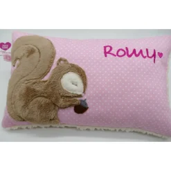 Eichhörnchen Namenskissen Taufkissen Kuschelkissen Kindergartenkissen Geburtsgeschenk Kinderkissen Taufgeschenk