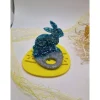 Eierhalter Hase Neon Blau-Silber