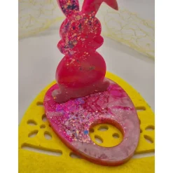 Eierhalter Hase Neon pink-Rosa