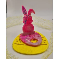 Eierhalter Hase Neon pink-Rosa