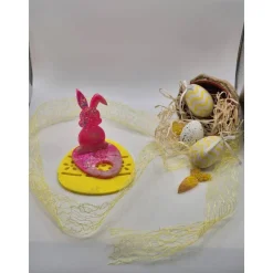 Eierhalter Hase Neon pink-Rosa