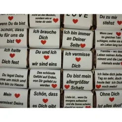 ein kleines süßes Geschenk für einen Herzensmensch 20 Täfelchen mit Text und Herzchen