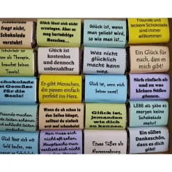 ein süßes Mitbringsel mit schönen Sprüchen rund um das Glück 20 Täfelchen