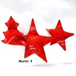 Ein Stoffstern oder Stoffbaum in versch. Größen rot-weiß, Weihnachtsdeko