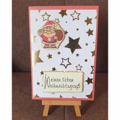 Einen lieben Weihnachtsgruß - Weihnachtskarte - Sterne - Weihnachtsmann