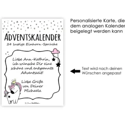 EINHORN Adventskalender illustriert Zitate Sprüche witzig Papier oder digital Adventskalender Geschenk Adventkalender