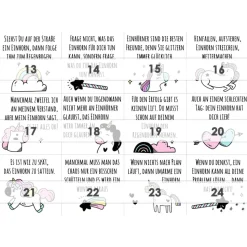 EINHORN Adventskalender illustriert Zitate Sprüche witzig Papier oder digital Adventskalender Geschenk Adventkalender