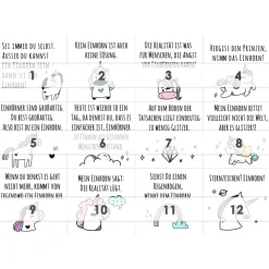 EINHORN Adventskalender illustriert Zitate Sprüche witzig Papier oder digital Adventskalender Geschenk Adventkalender