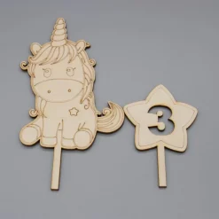 Einhorn Caketopper -  Kuchenschmuck für Kindergeburtstag