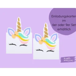 Einhorn Einladungskarten | Bastelset Einhorn | Kindergeburtstag Einladung basteln | Einhorn Einladung basteln | Einhorn