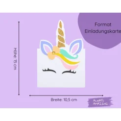 Einhorn Einladungskarten | Bastelset Einhorn | Kindergeburtstag Einladung basteln | Einhorn Einladung basteln | Einhorn