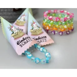 Einhorn Schatz Mystery Box für Mädchen | Glitzer Armband oder Glas Diamant | Mitgebsel & Adventskalender G