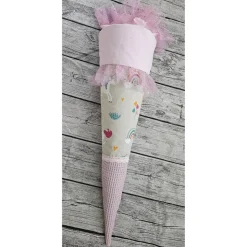 Einhorn Schultüte aus Stoff in rosa / 70cm/ für Mädchen wahlweise mit Kissen