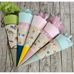 Einhorn Schultüte aus Stoff in rosa / 70cm/ für Mädchen wahlweise mit Kissen