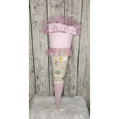 Einhorn Schultüte aus Stoff in rosa / 70cm/ für Mädchen wahlweise mit Kissen