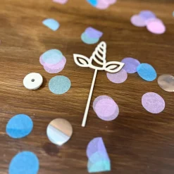 Einhorn-Stecker aus Birkensperrholz – Zubehör für deinen Geburtstagskranz & magische Dekoideen