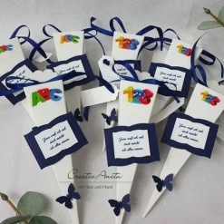 Einladung SCHULTÜTE Schulanfang Einschulung DUNKELBLAU