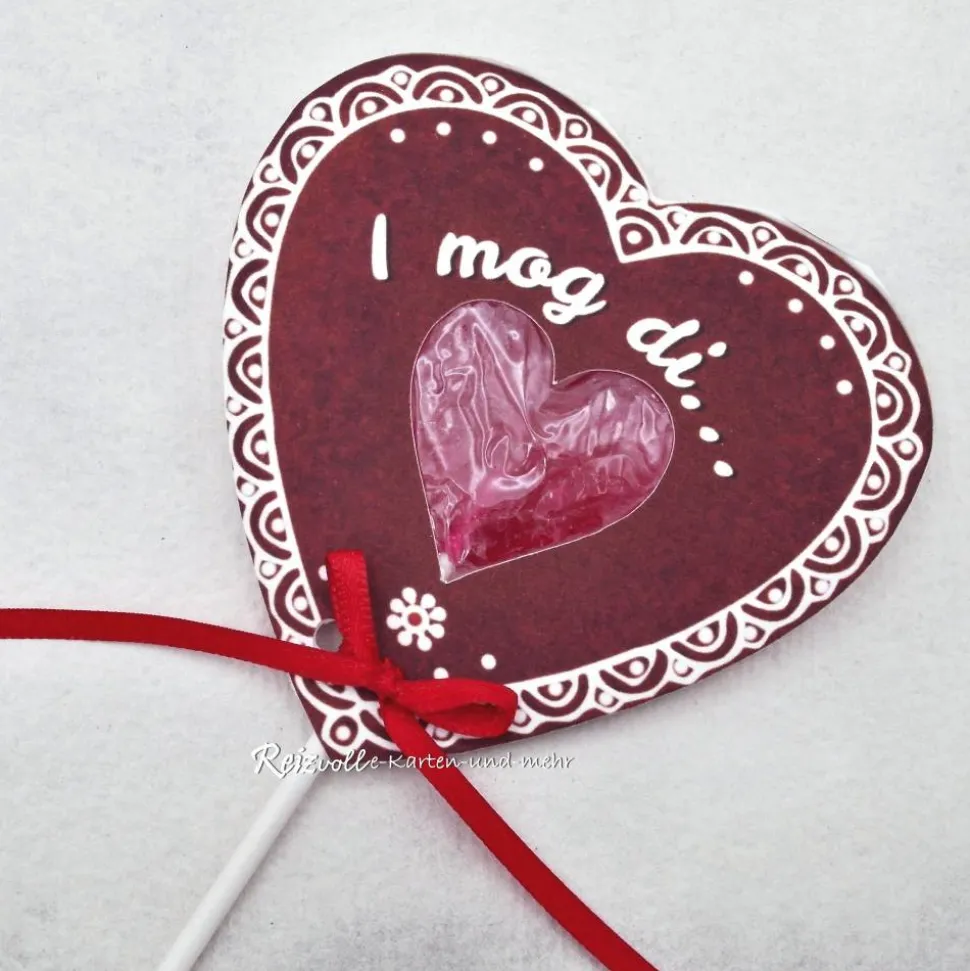 Einladung zum Geburtstag: Herz-Lolli-Lebkuchenherz – Individuell & Handgemacht