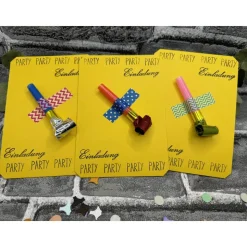 Einladungskarte | Tröte | Luftrüssel | Geburtstagseinladung | Kinderparty | Party | ohne Umschlag