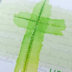 Einladungskarte Konfirmation, Kommunion & Firmung – Aquarell-Kreuz, personalisierbar