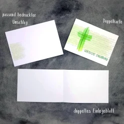 Einladungskarte Konfirmation, Kommunion & Firmung – Aquarell-Kreuz, personalisierbar