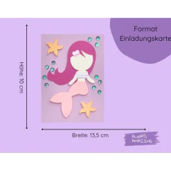 Einladungskarte Meerjungfrau Bastelet | Meerjungfrau Geburtstag | Einladung Kindergeburtstag Meerjungfrau