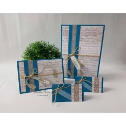 Einladungskarte PETROL-TAUPE Kommunion Taufe oder in Wunschfarbe