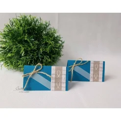 Einladungskarte PETROL-TAUPE Kommunion Taufe oder in Wunschfarbe