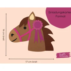 Einladungskarte Pferd Bastelset | Pferdegeburtstag oder Pferdeparty | Einladungskarte Pferd |  Einladungskarte basteln