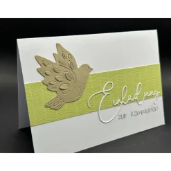 Einladungskarte "Taube" für Kommunion, Konfirmation oder Firmung