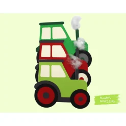 Einladungskarte Traktor Bastelset | Traktor Einladungskarten | grüner Traktor | Traktor zum basteln | Traktor Mottoparty