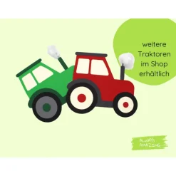 Einladungskarte Traktor Bastelset | Traktor Einladungskarten | grüner Traktor | Traktor zum basteln | Traktor Mottoparty