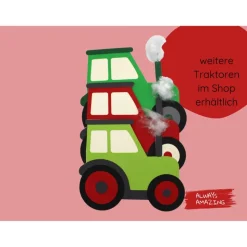 Einladungskarte Traktor Bastelset | Traktor Einladungskarten | der kleine rote Traktor | Roter Traktor