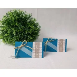 Einladungskarte WEISS-TAUPE Kommunion Taufe oder in Wunschfarbe