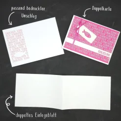 Einladungskarte zur Kommunion, Konfirmation & Firmung – Farbenfroh, individuell & mit Fisch-Anhänger