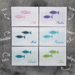 Einladungskarte zur Taufe Fische