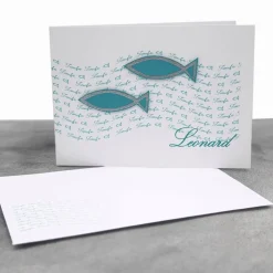 Einladungskarte zur Taufe Fische