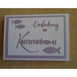 Einladungskarten Kommunion Einladungskarte Fisch Einladung Einladungen Mädchen Junge
