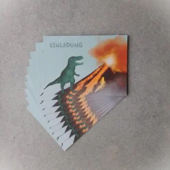 Einladungskarten "Vulkansteingrün" Dino Party Kindergeburtstag