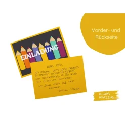 Einladungskarten zur Einschulung | Karten personalisieren | Einladung Schuleinführung |  Bastelset