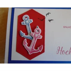 Einladungskarten zur Hochzeit Einladungskarte Maritim Maritimhochzeit Anker Einladung Enladungen Hochzeitseinladungen