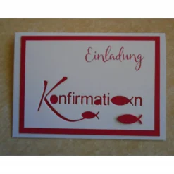 Einladungskarten zur Konfirmation Einladungskarte Fisch Einladung Einladungen Mädchen Grußkarte Konfirmationskarte