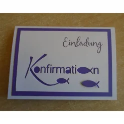 Einladungskarten zur Konfirmation Einladungskarte Fisch Einladung Einladungen Mädchen Grußkarte Konfirmationskarten