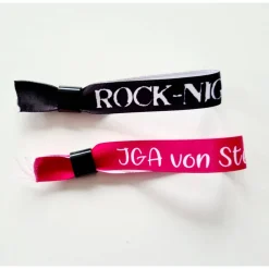 Einlassband/Festivalband/Partyband aus 100 % Satin mit Verschlußplombe